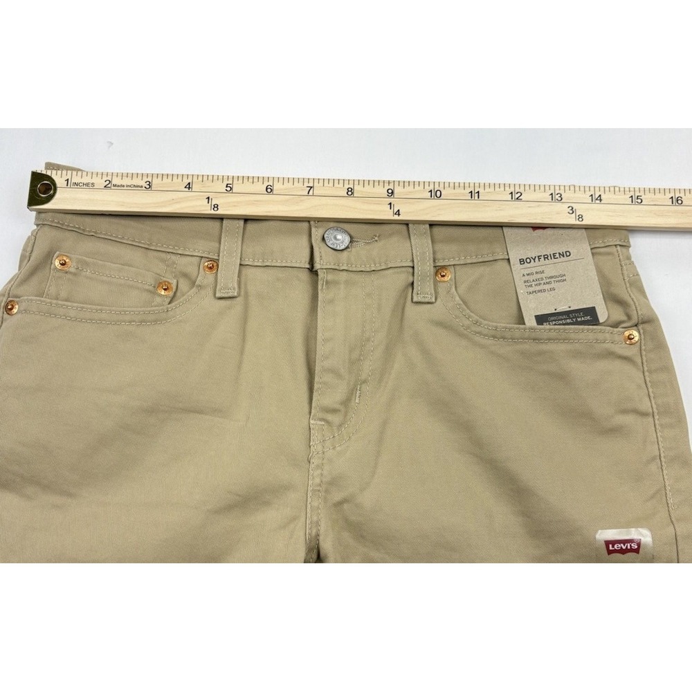 NWT Levi's Women's Boyfriend Jeans Mid Rise Tan Tapered Leg 27 X 26 - Picture 8 of 16